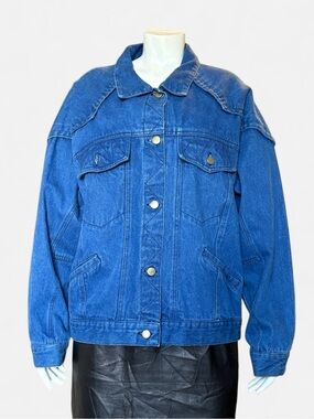 Vintage Western Sears Denim Jean Jacket Size 12 - 14 Raglan Sleeves 70s Rock